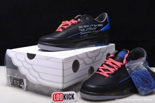 Official Maikesneakers Jordan 2 Low Blue Off-White Retro SP Black DJ4375-004 0802
